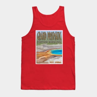 Grand Prismatic Hot Springs in Yellowstone retro poster Tank Top